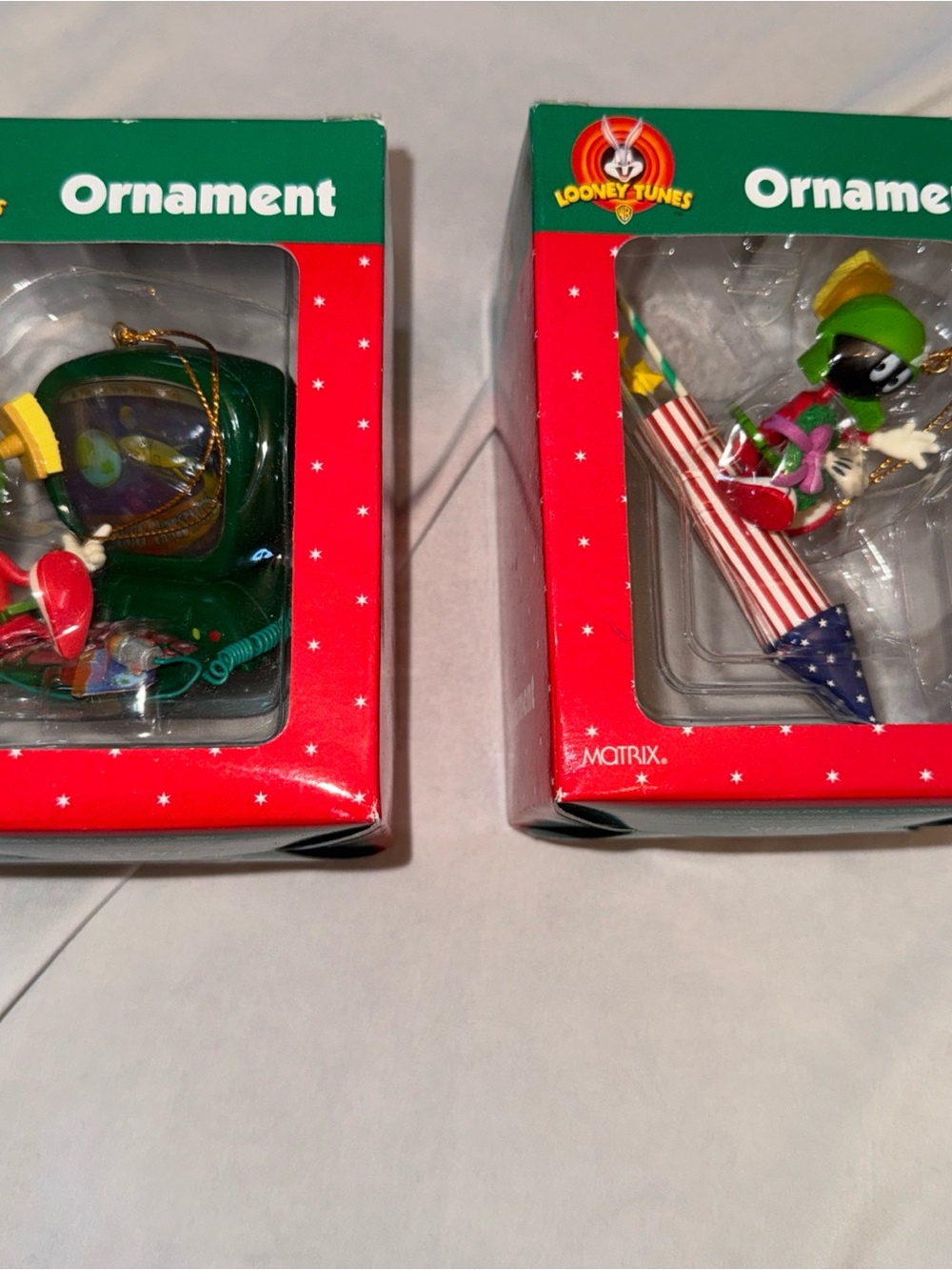 Warner Bros. Looney Tunes Marvin the Martian Green, Red and Yellow Ornament Set